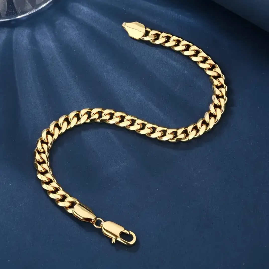 Stylish Classic Cuban NK Chain Bracelet - Elegant, Luxurious, Retro, and Hip-Hop