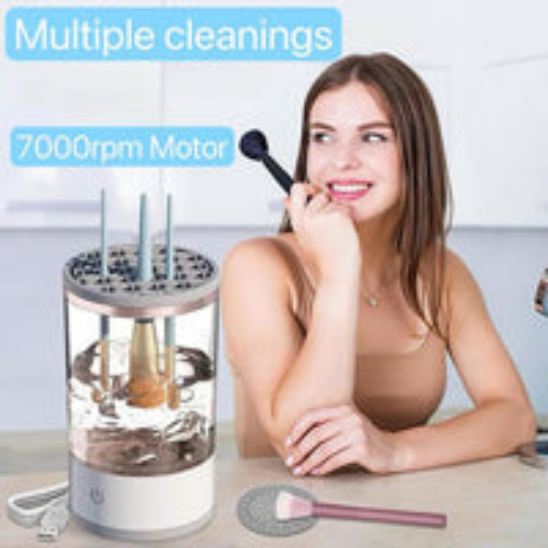 Makeup Brush Cleaner Machine, Electric Cosmetic Brush Cleaner, Dryer for All Size Beauty