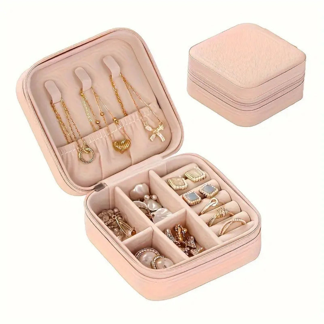 Mini Jewelry Travel Case, Portable Storage Box for Rings, Earrings & Necklaces, Random colors