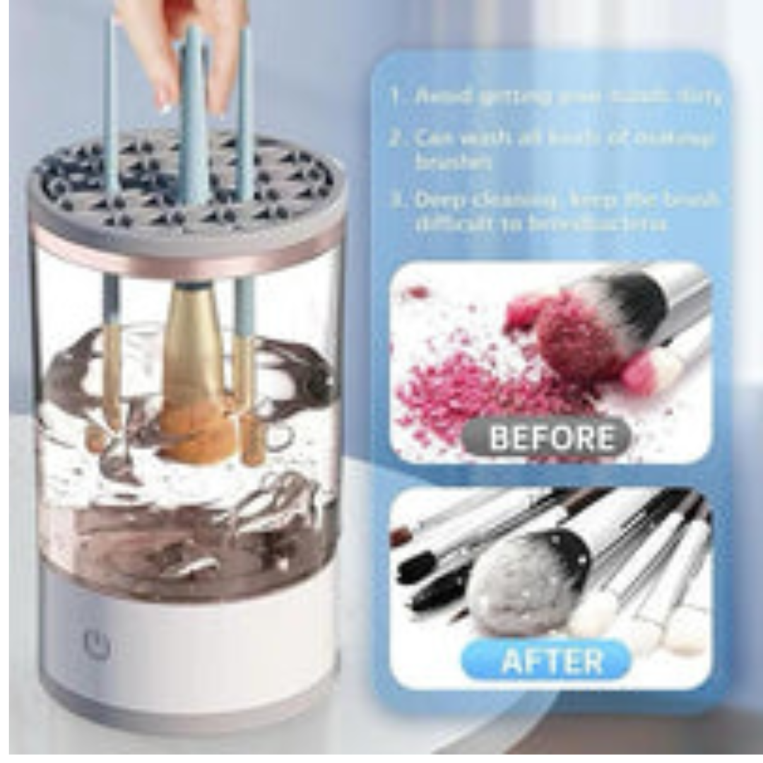 Makeup Brush Cleaner Machine, Electric Cosmetic Brush Cleaner, Dryer for All Size Beauty