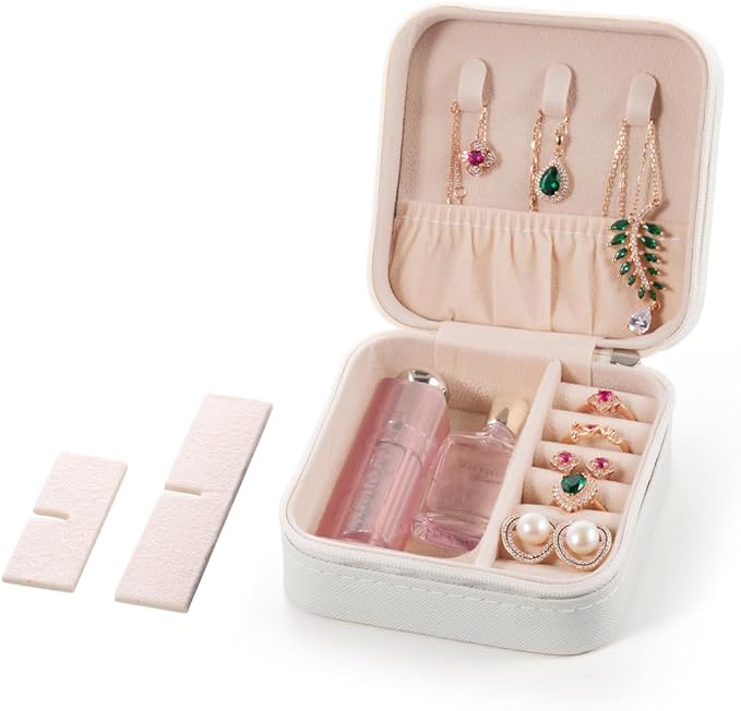 Mini Jewelry Travel Case, Portable Storage Box for Rings, Earrings & Necklaces, Random colors